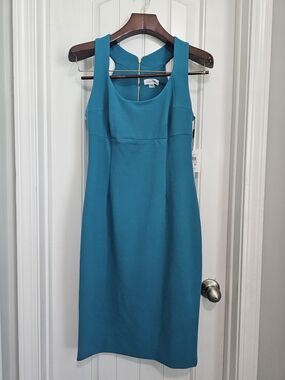 Calvin Klein Teal Sleeveless Sheath Dress